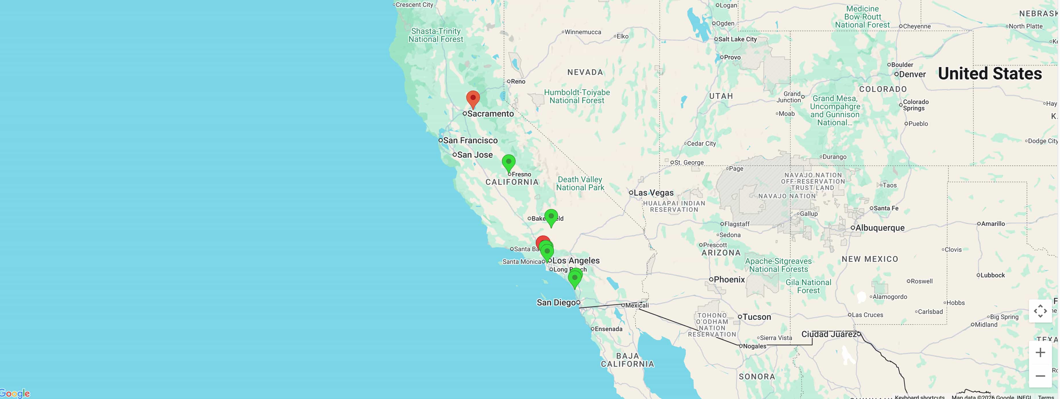 Interactive map showing active firm listings across the United States